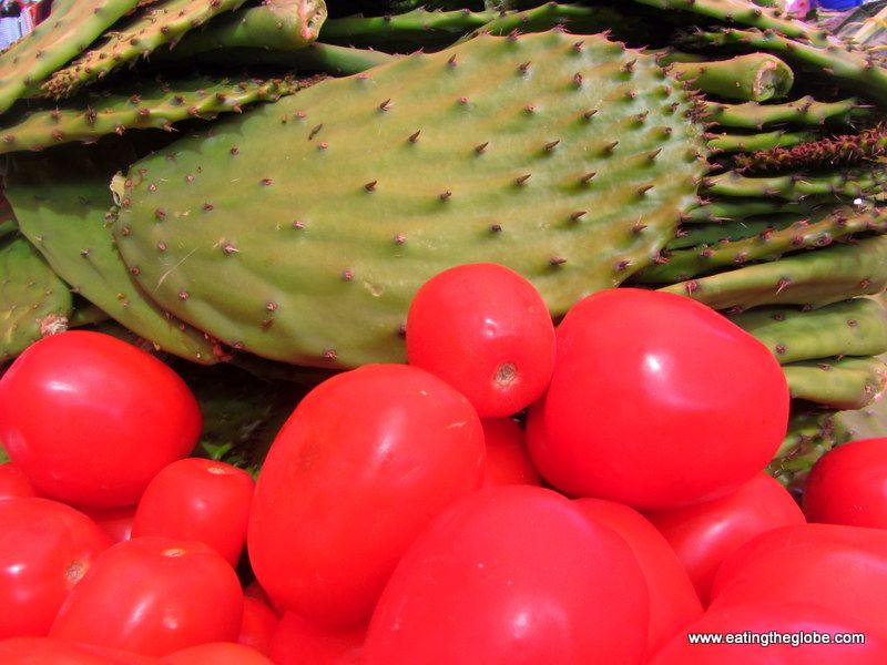 Tomatoes and Nopales at Tuesday Market/“El Tianguis"