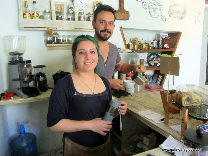 Paloma and Christian at El Cafe de la Mancha San Miguel de Allende