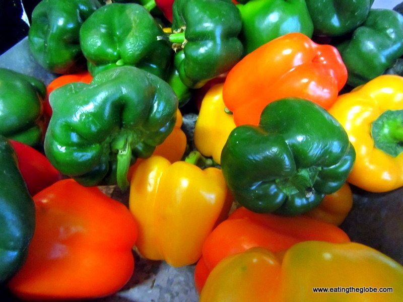 Bell peppers at Via Organica Restaurant in San Miguel de Allende