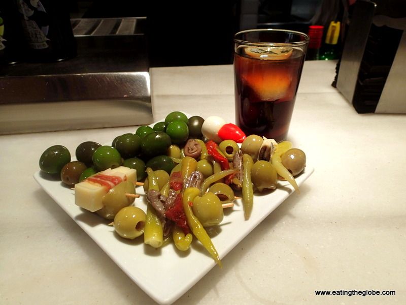 Food in Spain Olives at Mercade de San Miguel Madrid food