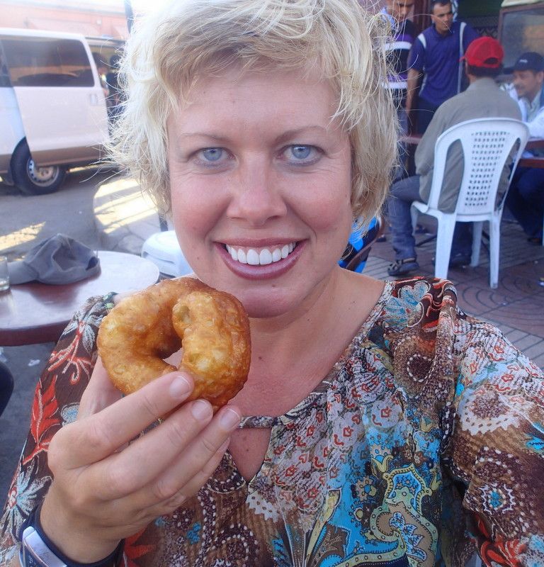 Eating Moroccan doughnuts