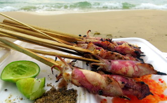 beach food Otres Beach, Cambodia